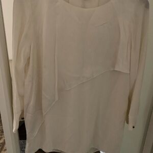 New Club Monaco Ivory Asymmetrical Blouse